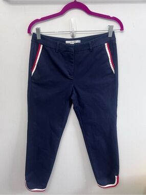 Navy Side-Trim Pants with Red & White Stripe
